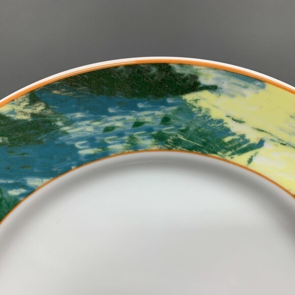 Euro Vertex Patra Thailand Dinner Plate Yellow Green Orange White 10.5 - Picture 2 of 6